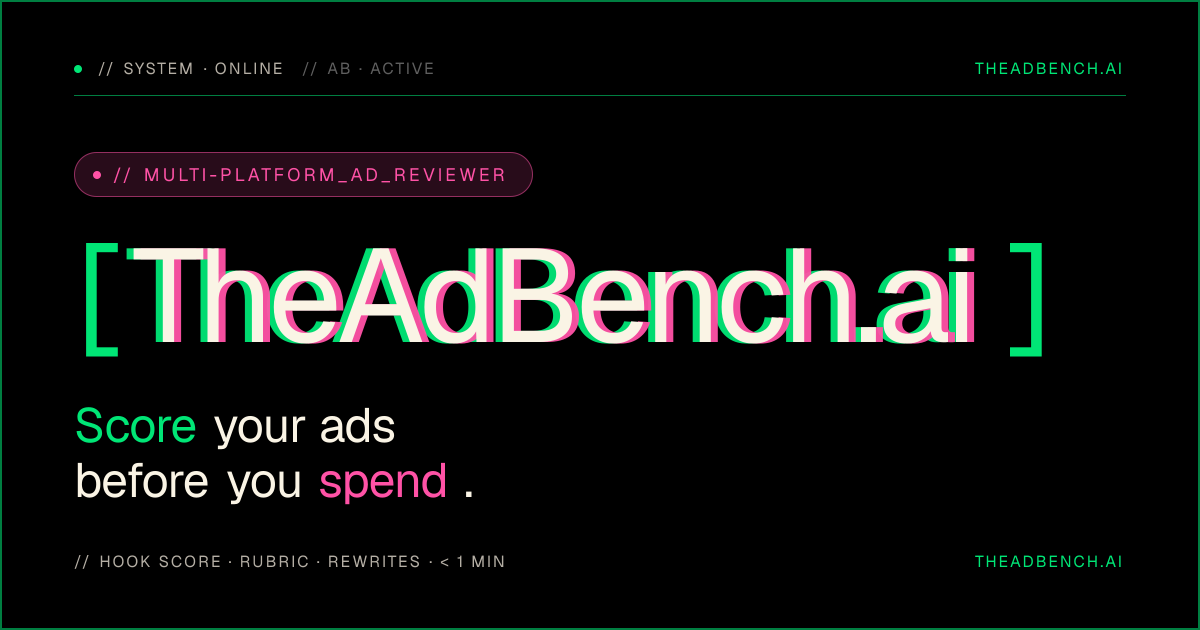 The Ad Bench — Score Your Ad Creative Before You Spend